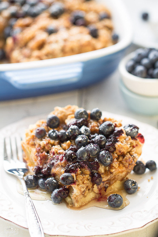 Blueberry French Toast Casserole makes the perfect weekend breakfast e1449301504245